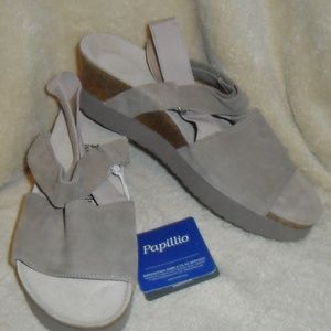 Birkenstock Linda Suede Wedge NWT! Neutral Taupe